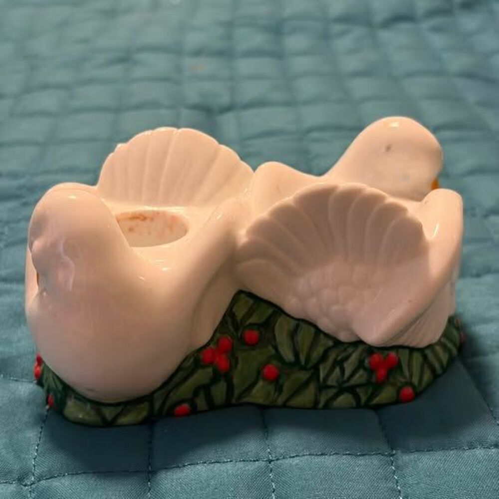1993 Avon Ceramic Dove Candle Holder